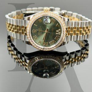 ROLEX | Datejust 31 | 278383RBR-0016 | Olive green set with diamonds
