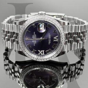 Rolex Datejust 36 | 126284RBR-0013 | 鑲鑽茄紫色錶面